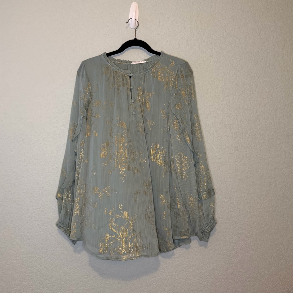 LC Lauren Conrad Lightweight Peasant Style Blouse